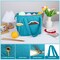Crochet Bag Organizer for Yarn Storage, Velvet Knitting Tote Bag with Double Handle for Crochet Accessories, Portable Travel Case for Yarn Balls, Crochet Hooks& Knitting Needles Holder (Teal)